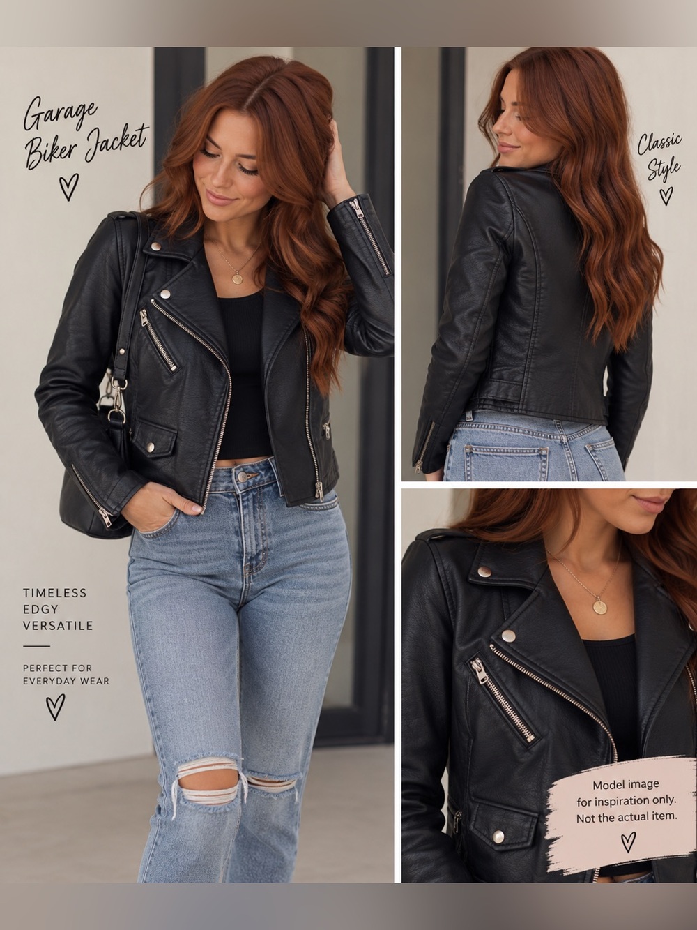 Garage Sleek Black Biker Jacket